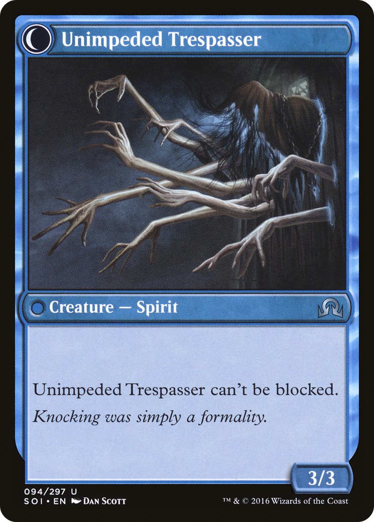 Uninvited Geist (SOI-094)  - Shadows over Innistrad: (Double Faced Transform)