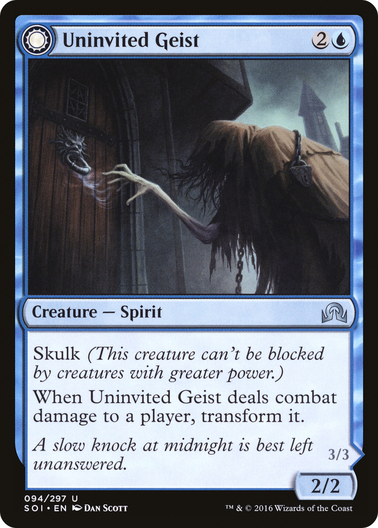 Uninvited Geist (SOI-094)  - Shadows over Innistrad: (Double Faced Transform)