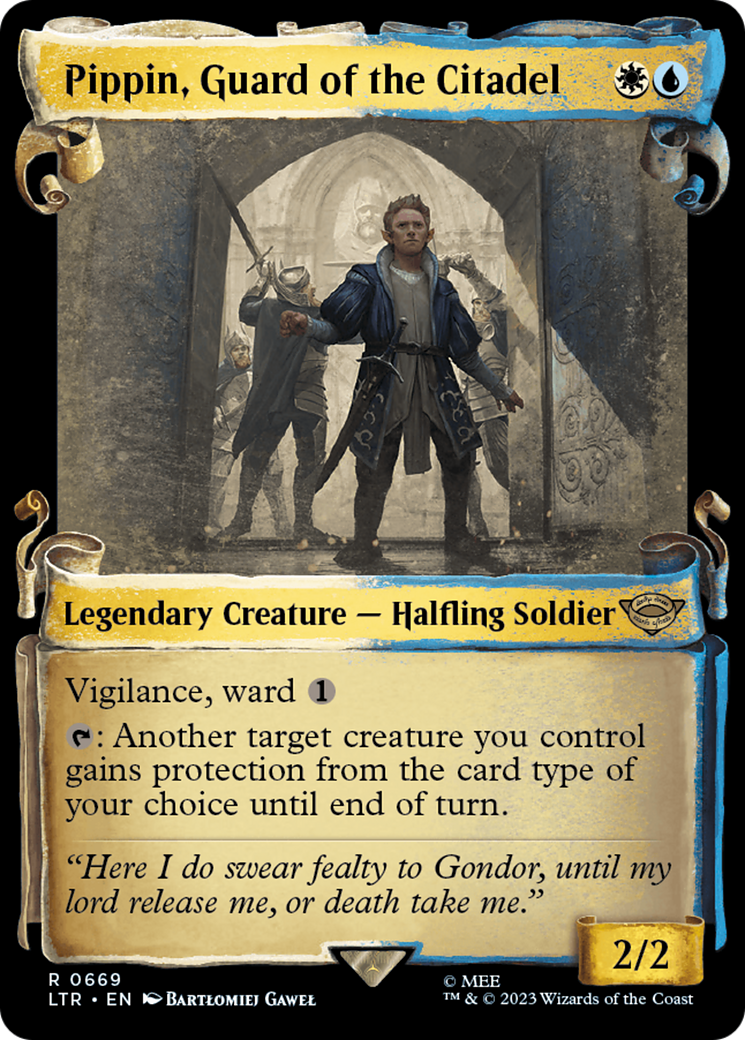 Pippin, Guard of the Citadel (Showcase Scrolls) (LTR-669) - The Lord of the Rings: Tales of Middle-earth: (Showcase) Foil