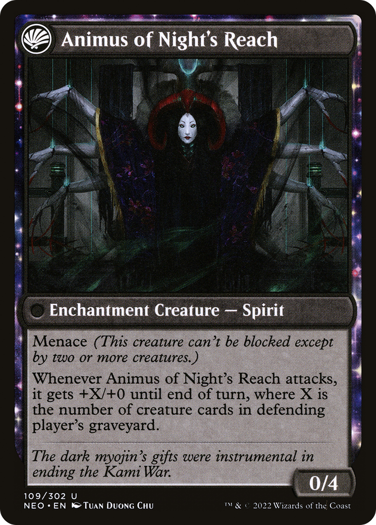 The Long Reach of Night (NEO-109)  - Kamigawa: Neon Dynasty: (fandfc, enchantment)