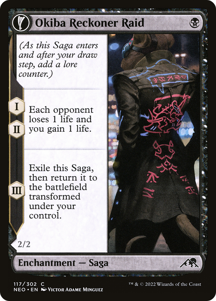 Okiba Reckoner Raid (NEO-117)  Foil - Kamigawa: Neon Dynasty: (fandfc, enchantment)