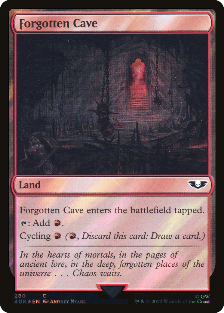 Forgotten Cave (Surge Foil) (40K-280)  Foil - Warhammer 40,000 Commander