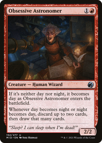 Obsessive Astronomer (MID-152)  Foil - Innistrad: Midnight Hunt