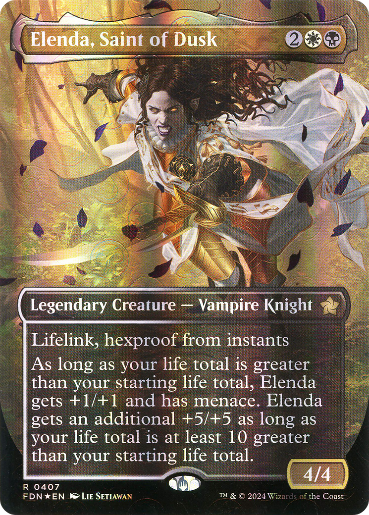 Elenda, Saint of Dusk (Borderless) (Mana Foil) (FDN-407)  Foil - Foundations