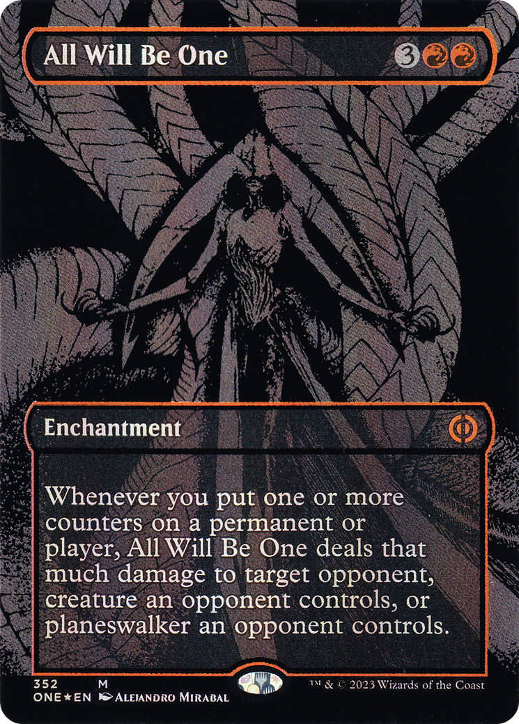 All Will Be One (Oil Slick Raised Foil) (ONE-352)  Foil - Phyrexia: All Will Be One (Borderless)