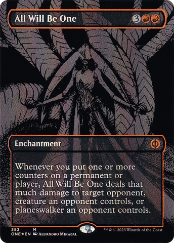 All Will Be One (Oil Slick Raised Foil) (ONE-352)  Foil - Phyrexia: All Will Be One (Borderless)