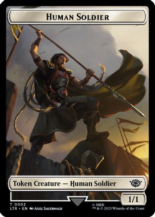 Human Soldier (0002) // Food (0009) Double-Sided Token (LTR-2 // 9)  Foil - The Lord of the Rings: Tales of Middle-earth