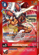 RizeGreymon (2023 Regionals Champion) (BT4-017) - Great Legend Foil
