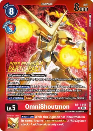 OmniShoutmon (2023 Regionals Participant) (BT11-015) - Dimensional Phase Foil