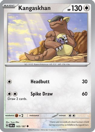 Kangaskhan 165 - Reverse Holofoil SV03 Obsidian Flames