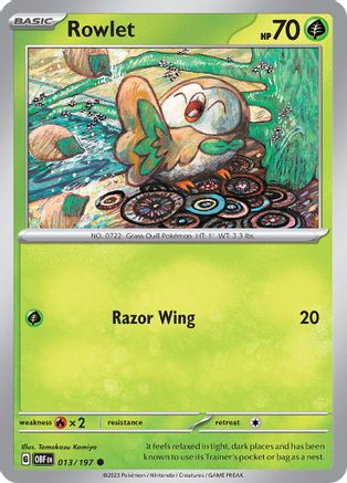 Rowlet 013  SV03 Obsidian Flames