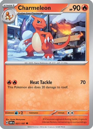 Charmeleon 027 - Reverse Holofoil SV03 Obsidian Flames