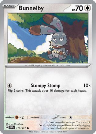 Bunnelby 175 - Reverse Holofoil SV03 Obsidian Flames