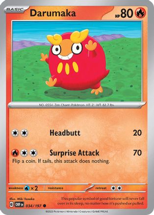 Darumaka 034 - Reverse Holofoil SV03 Obsidian Flames