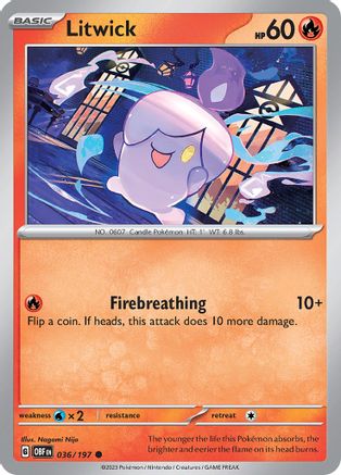Litwick 036 - Reverse Holofoil SV03 Obsidian Flames