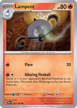 Lampent 037 - Reverse Holofoil SV03 Obsidian Flames