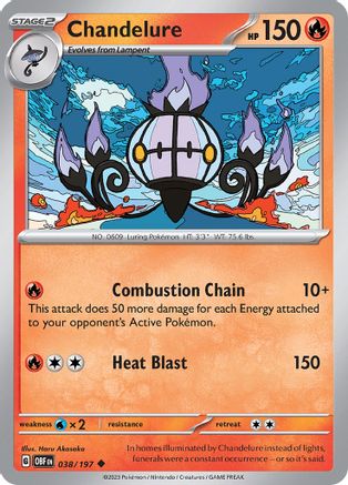 Chandelure 038 - Reverse Holofoil SV03 Obsidian Flames