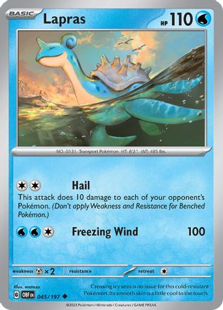 Lapras 045/197 - Reverse Holofoil SV03 Obsidian Flames