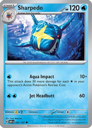 Sharpedo 047 - Reverse Holofoil SV03 Obsidian Flames
