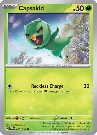 Capsakid 023/197 - Reverse Holofoil SV03 Obsidian Flames