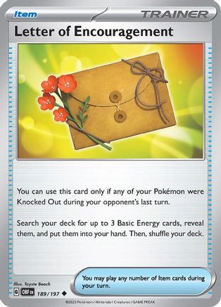 Letter of Encouragement 189/197  SV03 Obsidian Flames - Uncommon