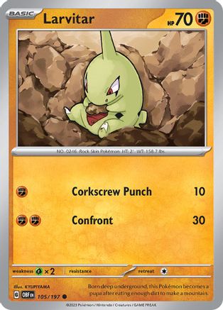 Larvitar 105  SV03 Obsidian Flames