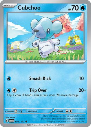 Cubchoo 053 - Reverse Holofoil SV03 Obsidian Flames