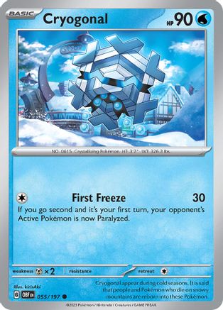 Cryogonal 055 - Reverse Holofoil SV03 Obsidian Flames