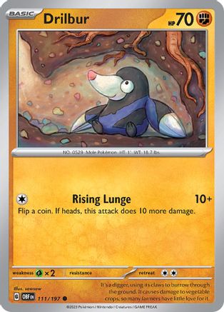 Drilbur 111 - Reverse Holofoil SV03 Obsidian Flames