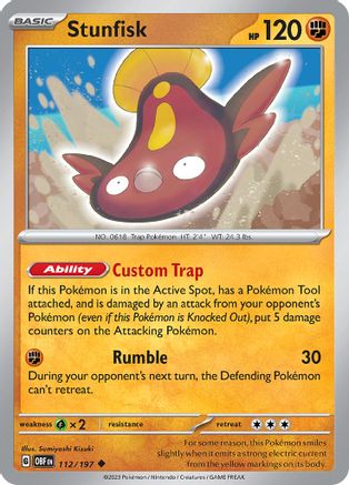 Stunfisk 112 - Reverse Holofoil SV03 Obsidian Flames