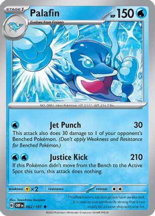 Palafin 062 - Reverse Holofoil SV03 Obsidian Flames