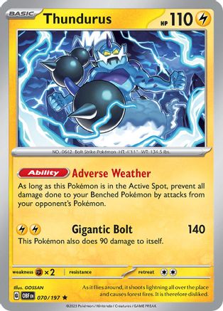 Thundurus 070 - Holofoil SV03 Obsidian Flames
