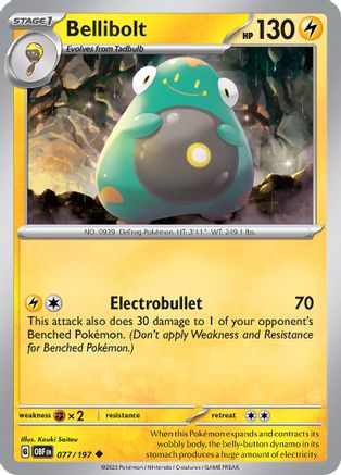 Bellibolt 077/197 - Reverse Holofoil SV03 Obsidian Flames