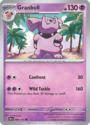 Granbull 088  SV03 Obsidian Flames