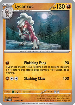 Lycanroc 117/197  SV03 Obsidian Flames