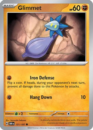 Glimmet 121/197 - Reverse Holofoil SV03 Obsidian Flames