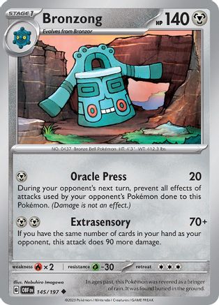 Bronzong 145/197 - Reverse Holofoil SV03 Obsidian Flames