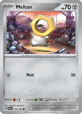 Meltan 152 - Reverse Holofoil SV03 Obsidian Flames