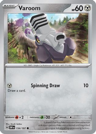 Varoom 154/197 - Reverse Holofoil SV03 Obsidian Flames