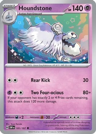 Houndstone 101 - Reverse Holofoil SV03 Obsidian Flames