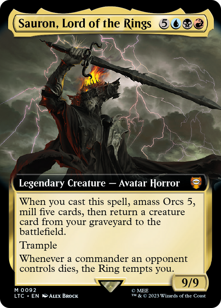 Sauron, Lord of the Rings (Extended Art) (LTC-092)  Foil - Tales of Middle-earth Commander: (Extended Art)