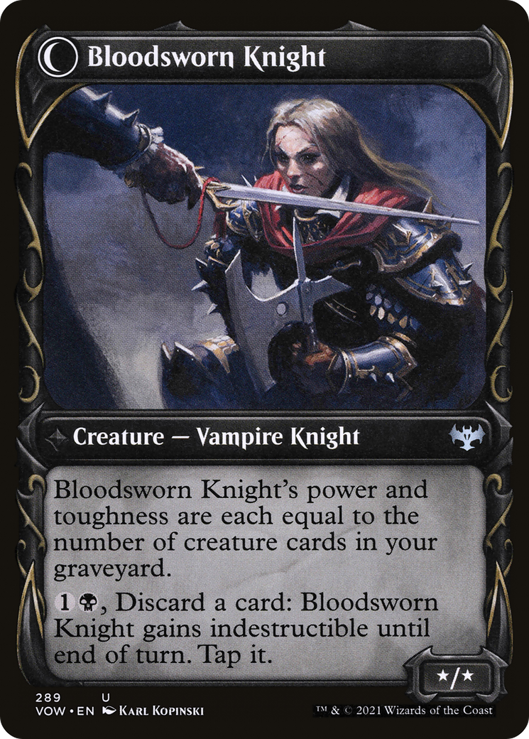 Bloodsworn Squire (Showcase) (VOW-289)  Foil - Innistrad: Crimson Vow: (Showcase, Double Faced Transform)