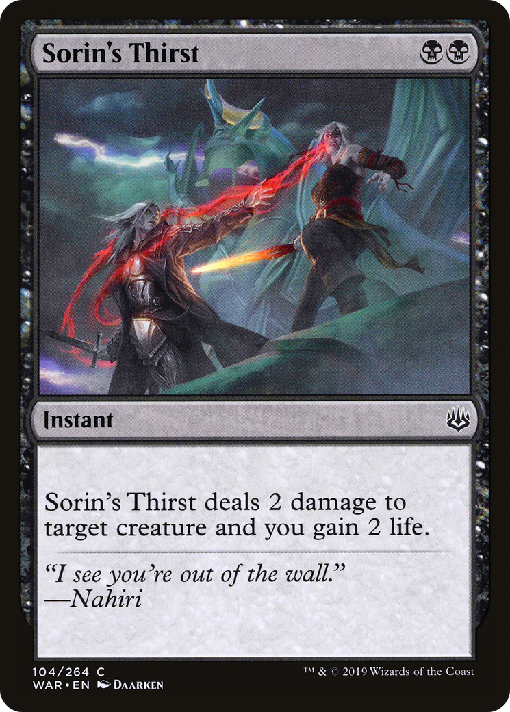 Sorin's Thirst (WAR-104)  - War of the Spark