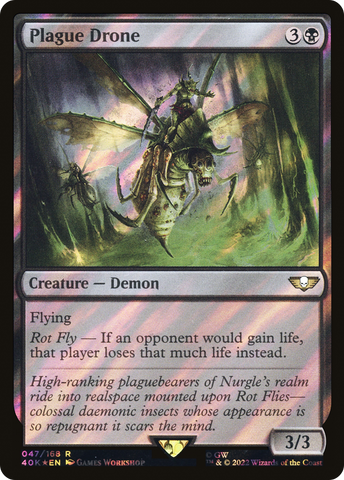 Plague Drone (Surge Foil) (40K-047)  Foil - Warhammer 40,000 Commander
