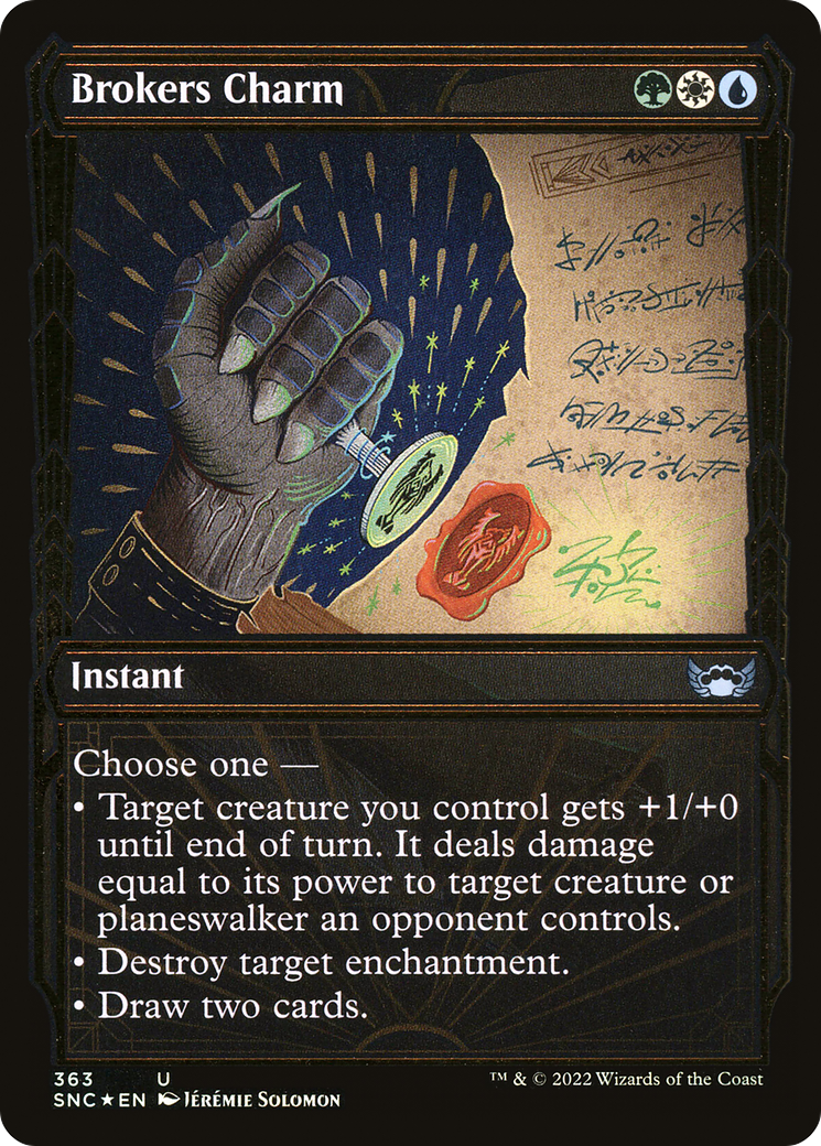 Brokers Charm (Gilded Foil) (SNC-363)  Foil - Streets of New Capenna: (Showcase)