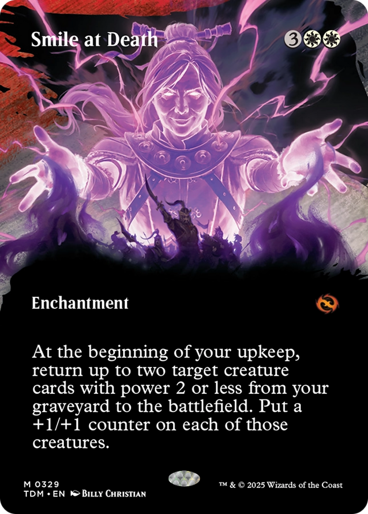 Smile at Death (TDM-329) - Tarkir: Dragonstorm: (Showcase, enchantment) (Borderless) Foil