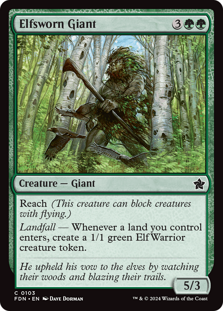 Elfsworn Giant (FDN-103)  Foil - Foundations
