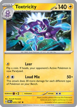 Toxtricity 072/197  (Theme Deck) SV03 Obsidian Flames