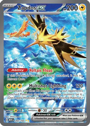 Zapdos ex 202/165  - Holofoil SV Scarlet & Violet 151 - Special Illustration Rare