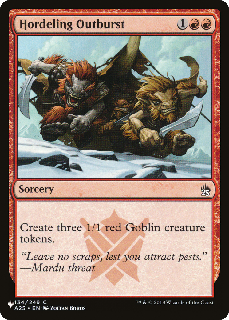 Hordeling Outburst (LIST-A25-134)  - The List